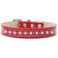 Unconditional Love Sprinkles Ice Cream Pearl & Blue Crystals Dog CollarRed Size 14 UN785954